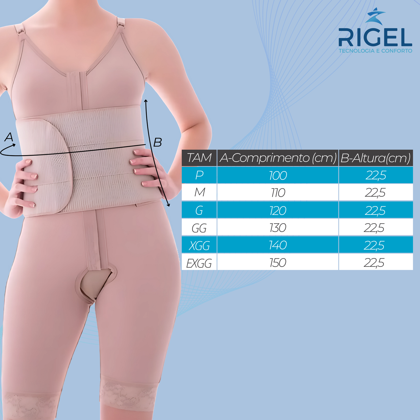 Faixa de 3 gomos para bariátrica ou cirurgia de hérnia