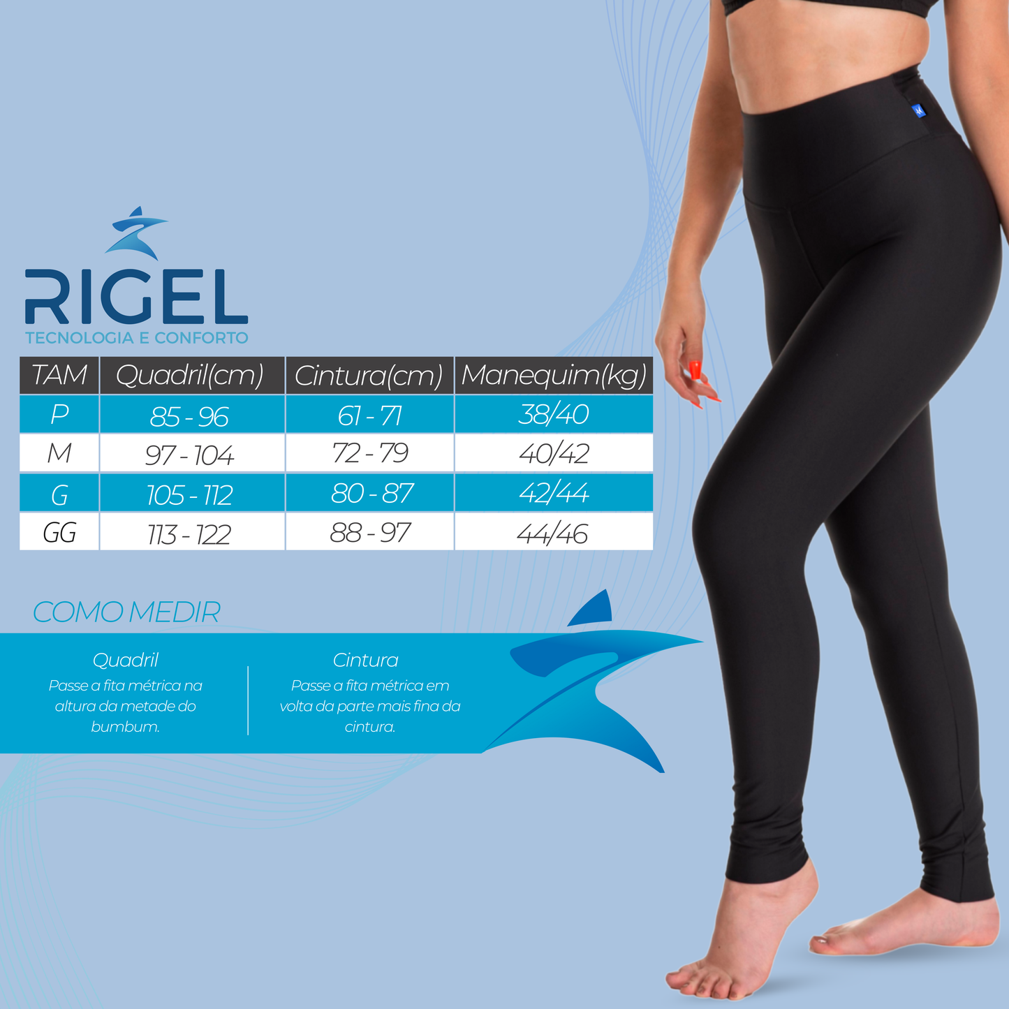 Calça Legging feminina de alta compressão cintura alta anticelulite