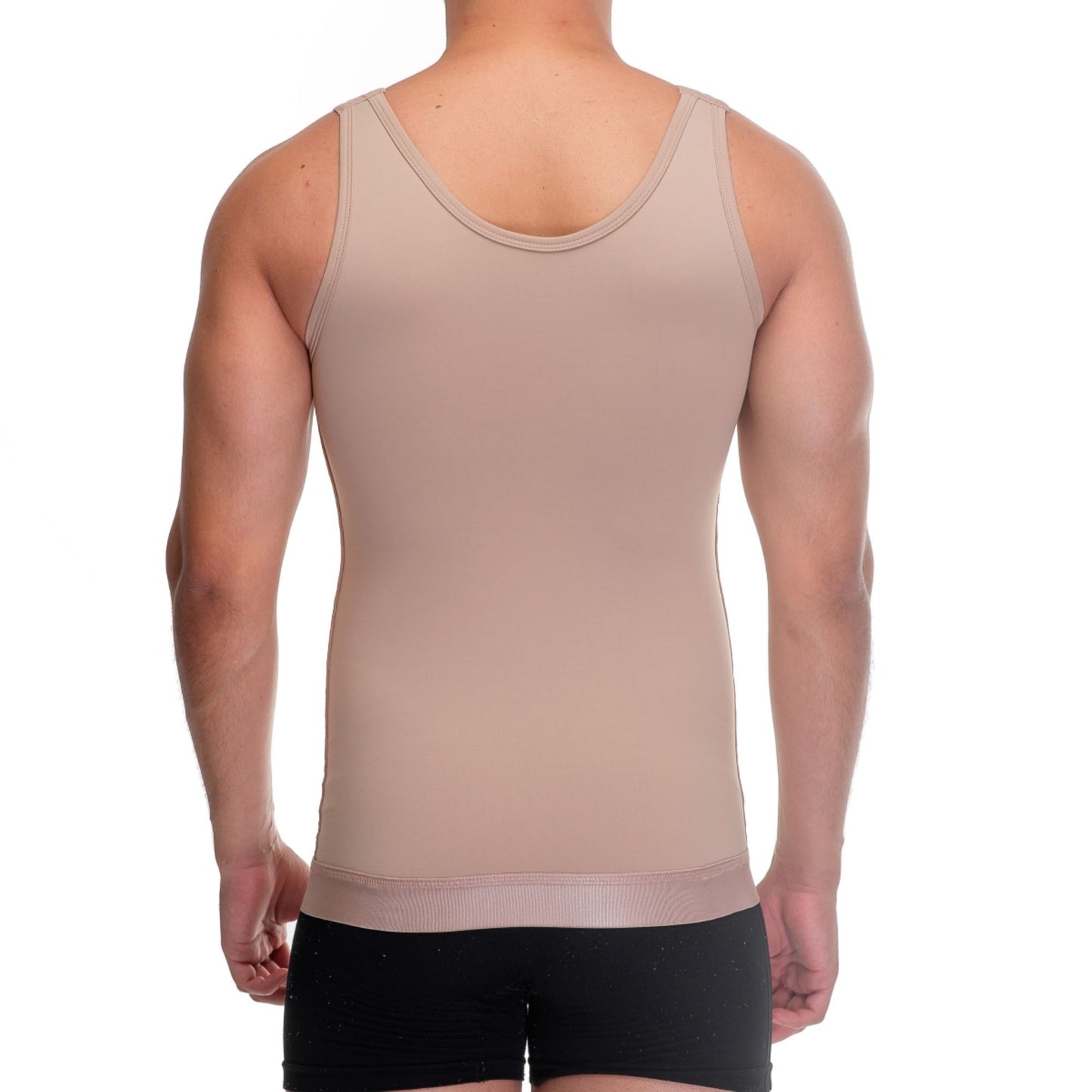 Colete longo masculino com alça regulável e fecho frontal