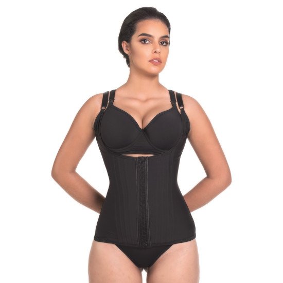 Cinta modeladora abdominal 16 barbatanas alça fina