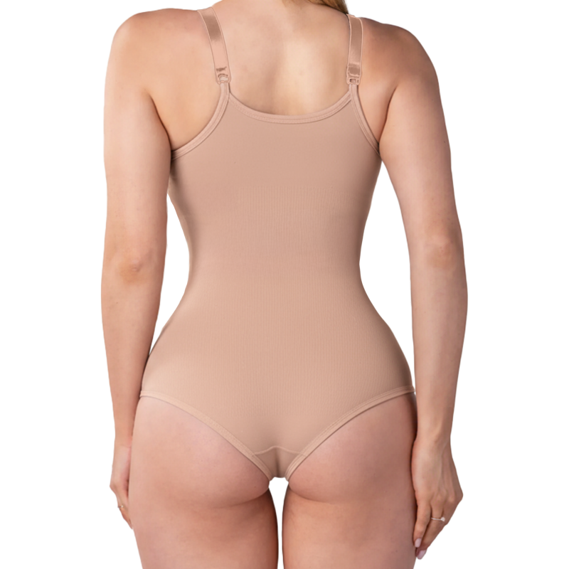Cinta body seamless pós-operatório alça fina com fecho frontal Cinta body seamless pós-operatório alça fina com fecho frontal